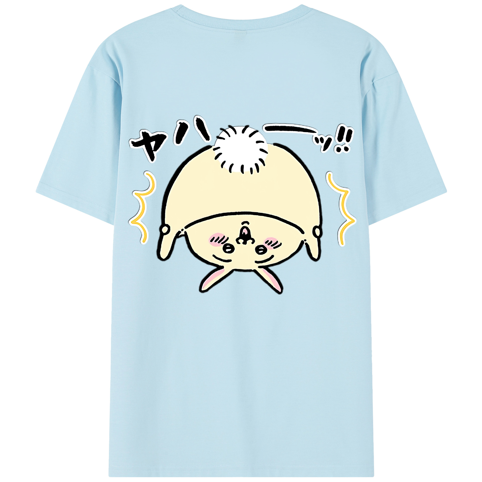 （画像用） ちいかわ うさぎ Chii-kawa usagi 綿100％半袖Tシャツ（背面プリント）